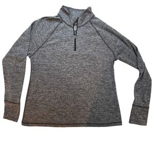 Ideology Women's Quarter Zip Pullover – Size L – Gray Heather Active Top